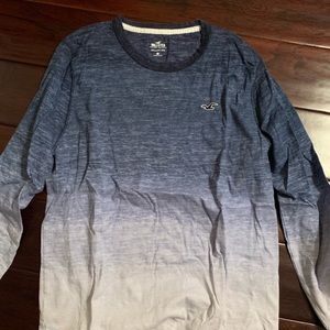 Men’s Hollister SMALL Blue Ombre Long-Sleeve